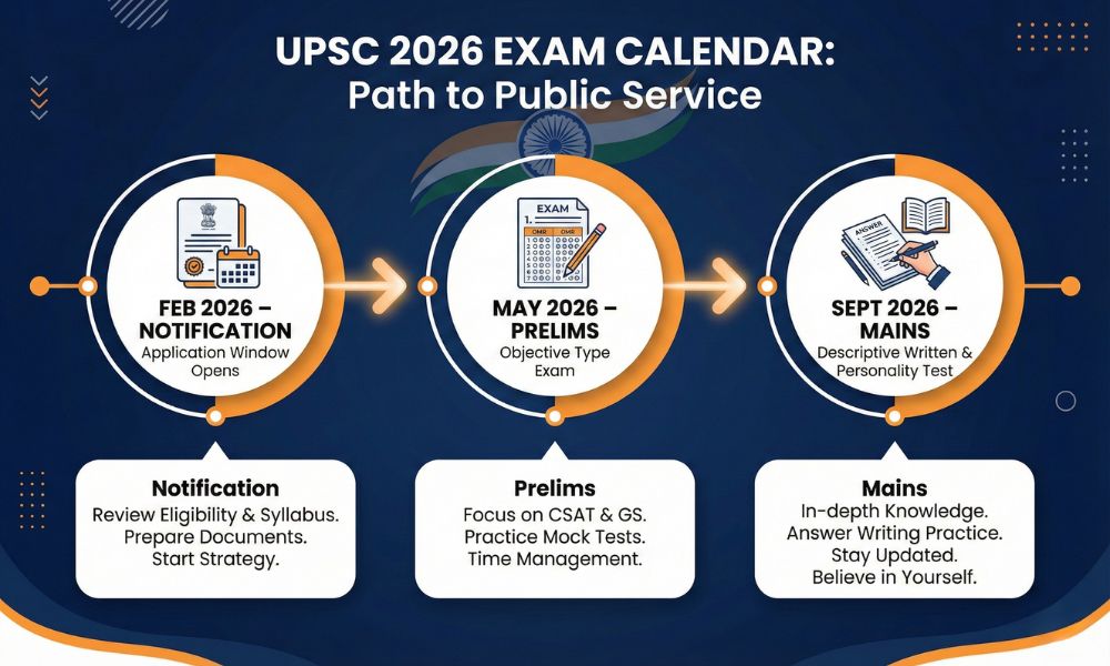 UPSC 2026 Exam Calendar Infographic