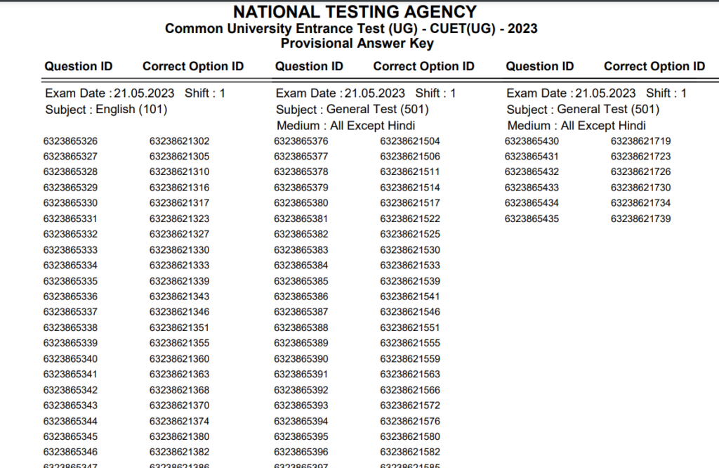 Answer Key